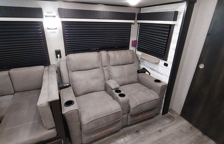 Recliners which recline for sleeping.