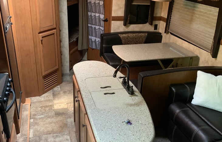 Kitchen and living (slide not fully out for living room)