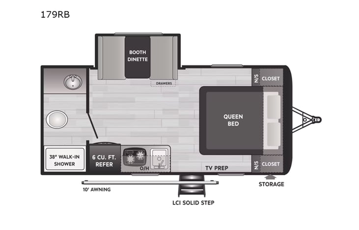Representative floor plan provided by a trusted RVshare partner.