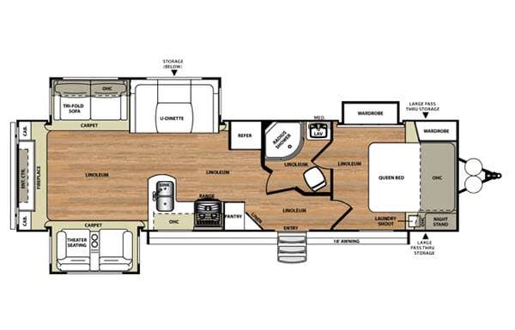 Representative floor plan provided by a trusted RVshare partner.