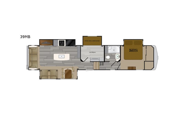 Representative floor plan provided by a trusted RVshare partner.