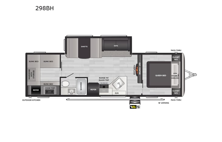 Representative floor plan provided by a trusted RVshare partner.