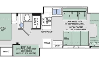 Bunk Floorplan Freedom Elite 30FE - Sleeps 8!