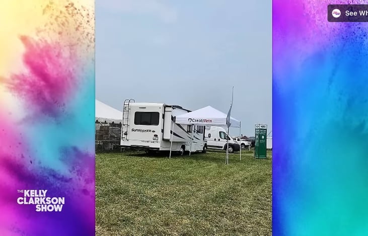 We were honored to rent our RV to CreatiVets for two years and look! Our RV on the Kelly Clarkson Show!