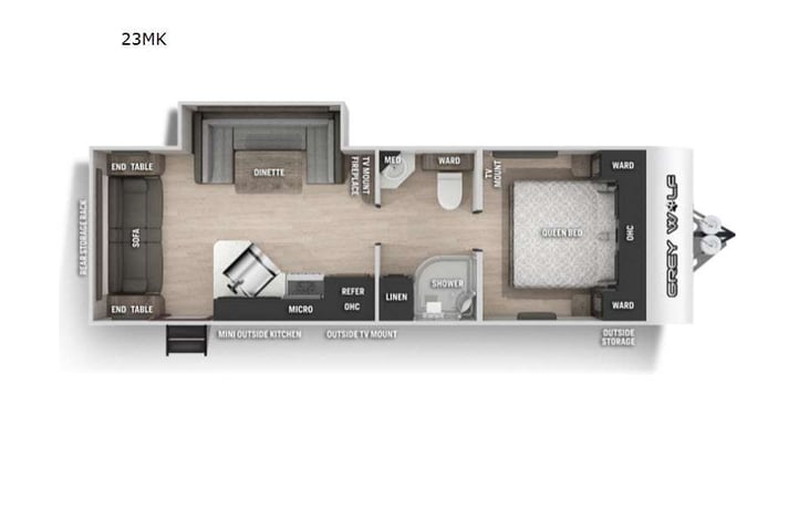 Representative floor plan provided by a trusted RVshare partner.