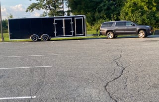 2021 Stealth 8.5x28 Race Car Hauler with room to sleep.