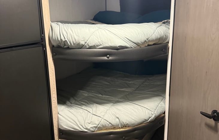 Full size bunks with storage underneath