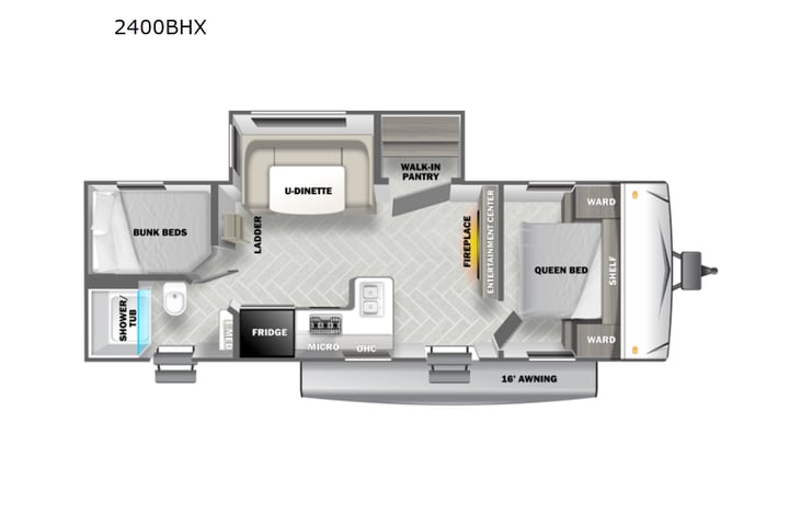 Representative floor plan provided by a trusted RVshare partner.
