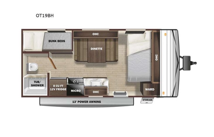 Representative floor plan provided by a trusted RVshare partner.