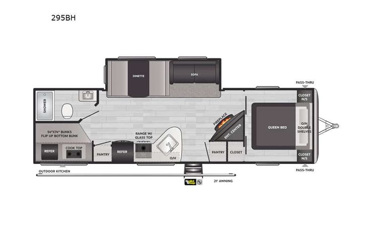 Representative floor plan provided by a trusted RVshare partner.