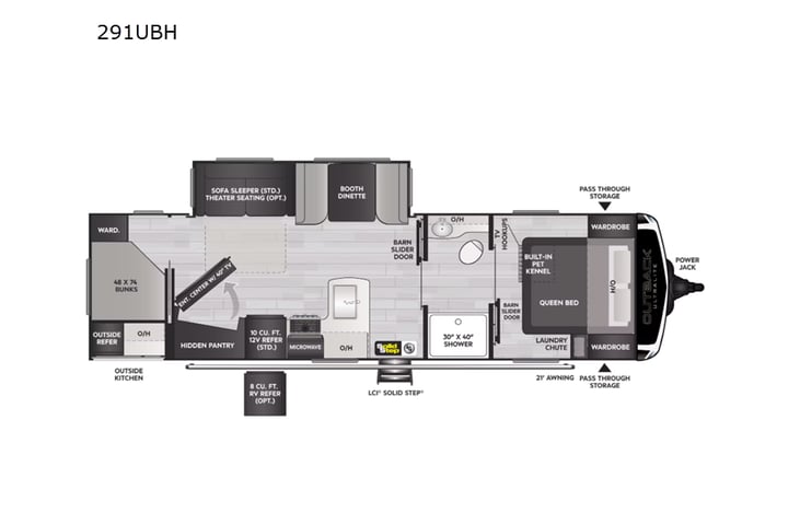 Representative floor plan provided by a trusted RVshare partner.