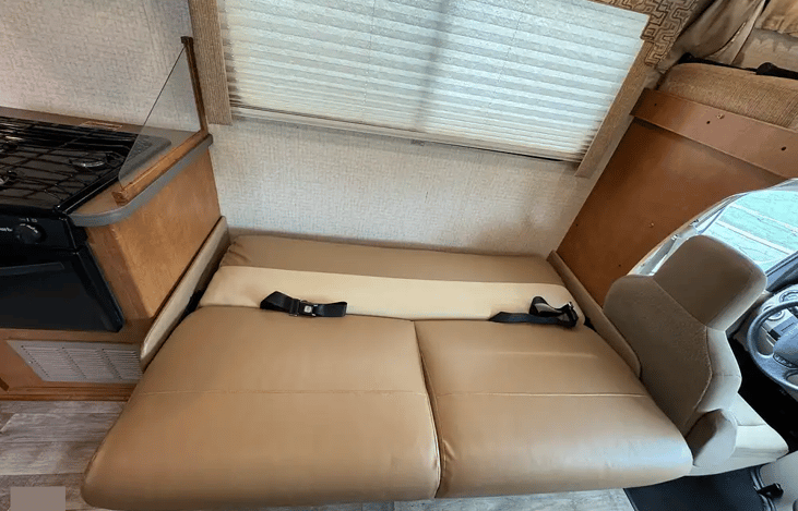 Sofa couch turns into bed. ideal for kids or shorter persons. 6' tall person can sleep diagonal. Please view size specs in description.