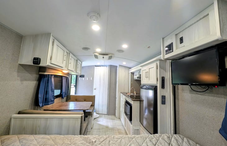 Bright and modern interior with all the amenities you'll need for a comfortable adventure.