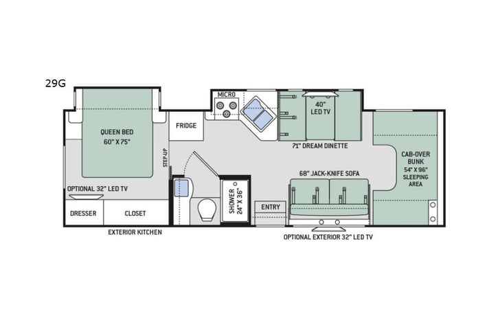 Representative floor plan provided by a trusted RVshare partner.