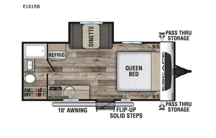 Representative floor plan provided by a trusted RVshare partner.