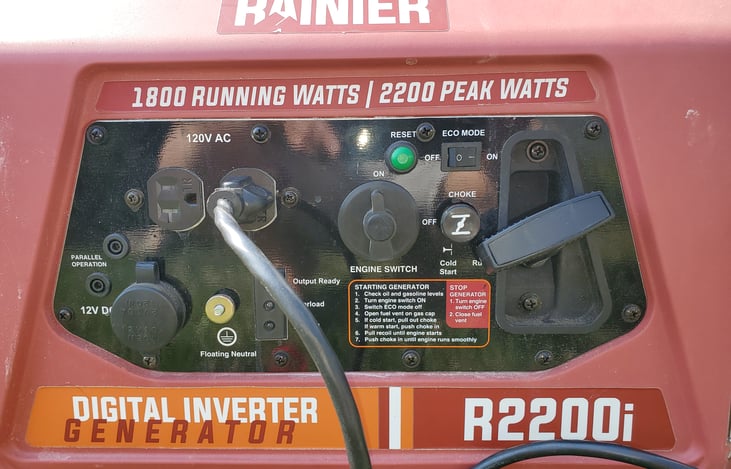 optional generator outlets: 
2 electrical outlets 120V
1 DC 12V outlet