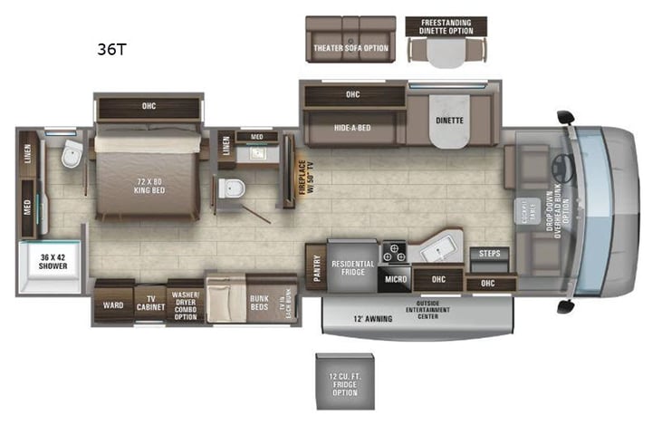 Representative floor plan provided by a trusted RVshare partner.