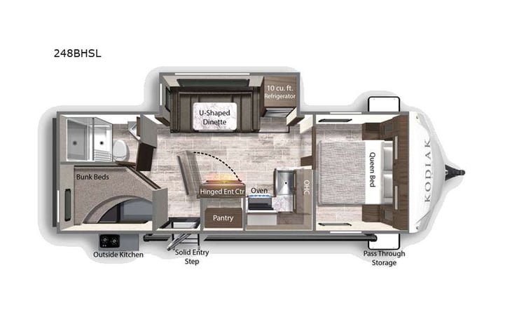 Representative floor plan provided by a trusted RVshare partner.