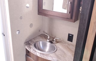 Stationary RV near Harding Lake in Salcha, Alaska