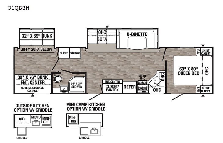 Representative floor plan provided by a trusted RVshare partner.