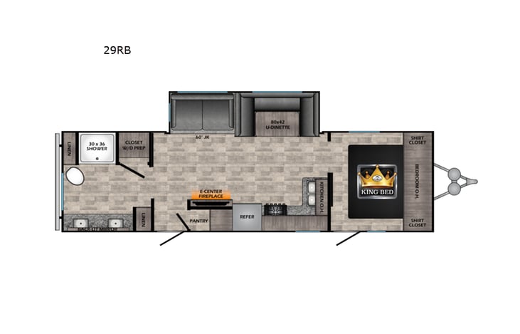 Representative floor plan provided by a trusted RVshare partner.