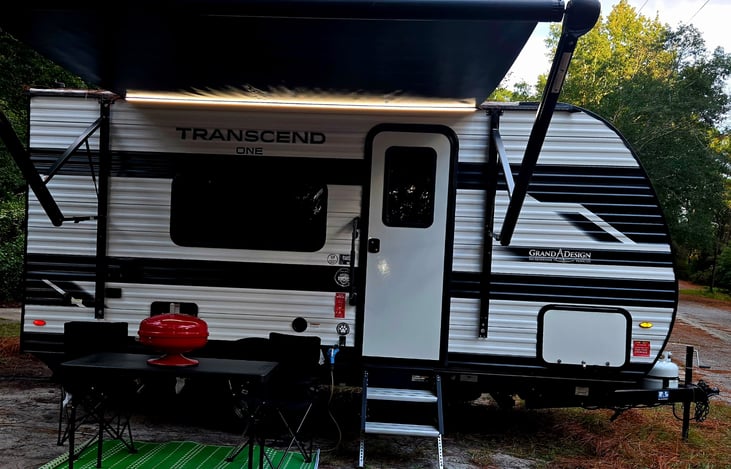 This has the mini grill, and outdoor lighting on. Also has Bluetooth speakers that play outside/inside/both