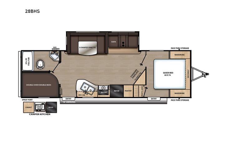 Representative floor plan provided by a trusted RVshare partner.