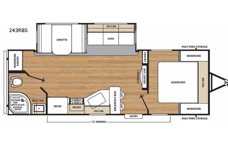 Representative floor plan provided by a trusted RVshare partner.