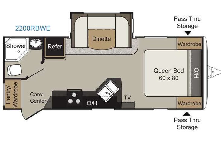 Representative floor plan provided by a trusted RVshare partner.