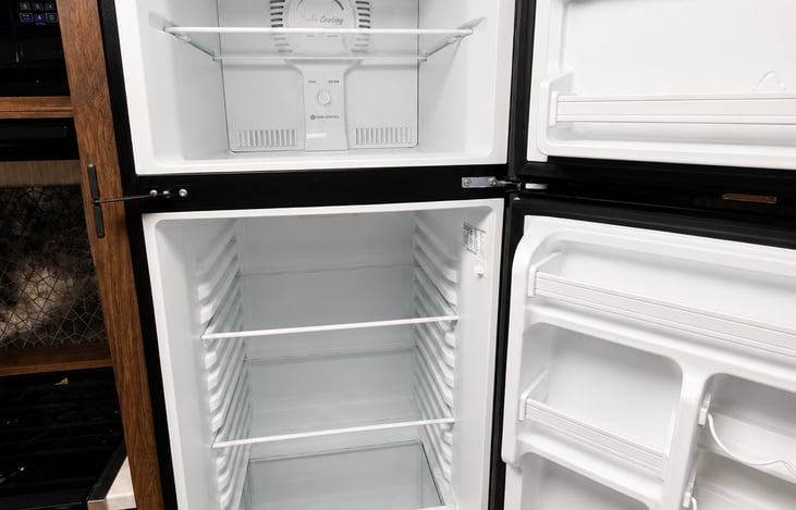Enjoy the convenience of an almost residential size refrigerator and freezer with plenty of room for food, drinks, and frozen treats for the whole family.