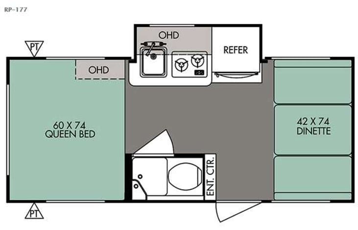 Representative floor plan provided by a trusted RVshare partner.