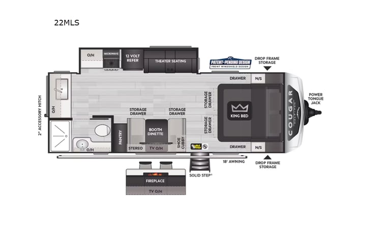 Representative floor plan provided by a trusted RVshare partner.