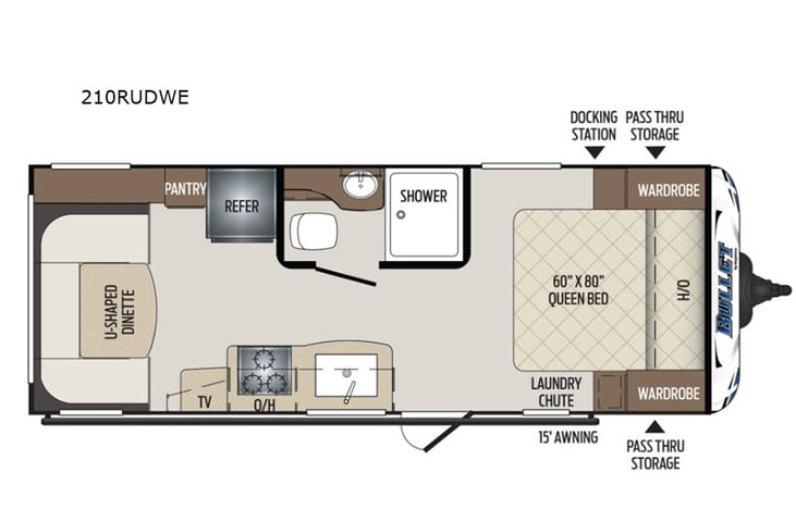 Representative floor plan provided by a trusted RVshare partner.