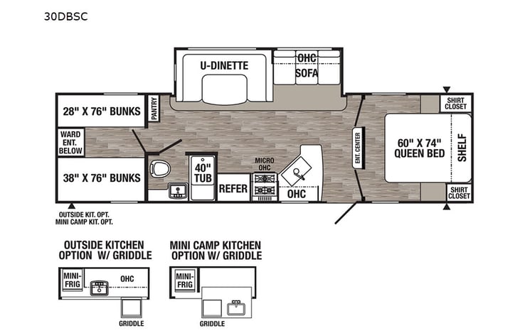 Representative floor plan provided by a trusted RVshare partner.