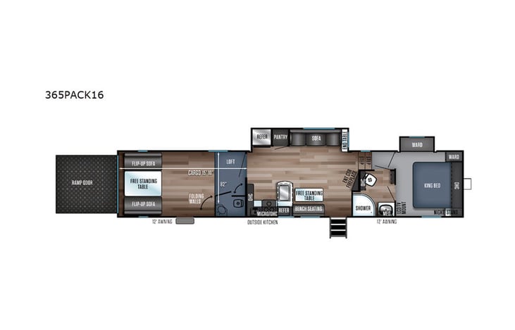 Representative floor plan provided by a trusted RVshare partner.