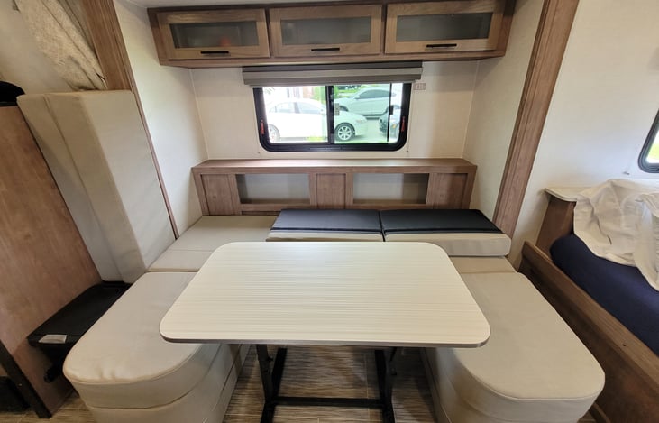 Storage behind dinette