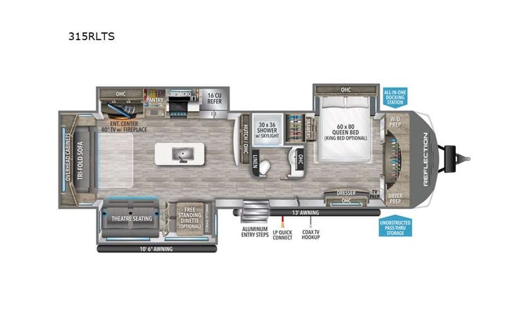 Representative floor plan provided by a trusted RVshare partner.
