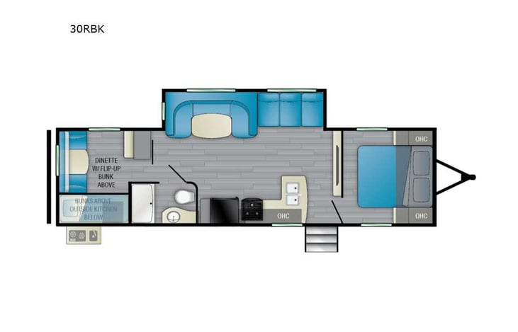 Representative floor plan provided by a trusted RVshare partner.