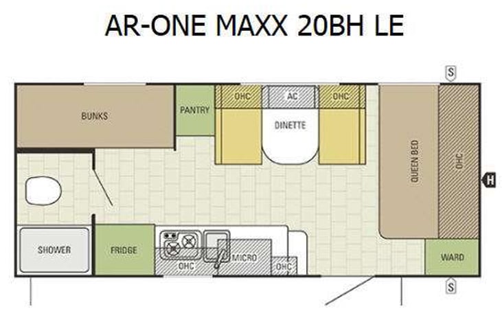 Representative floor plan provided by a trusted RVshare partner.