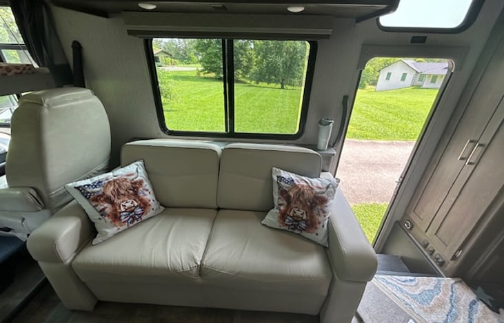 Jackknife couch. pleather material.