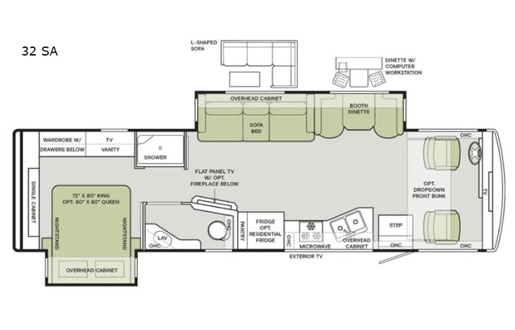 Representative floor plan provided by a trusted RVshare partner.
