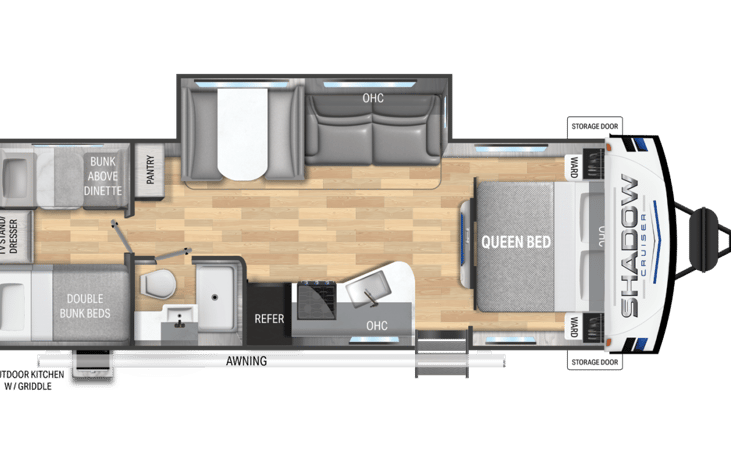 Roughing it Smoothly RV Rentals
Shadow Cruiser floor plan