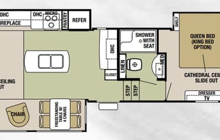 Spacious, stocked, delivered. King w/ pullout sofa