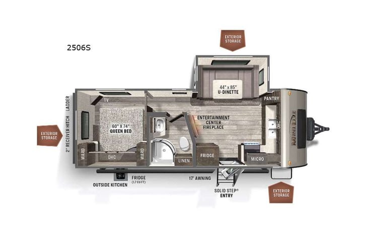 Representative floor plan provided by a trusted RVshare partner.
