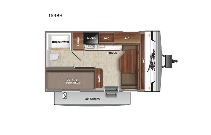 Representative floor plan provided by a trusted RVshare partner.