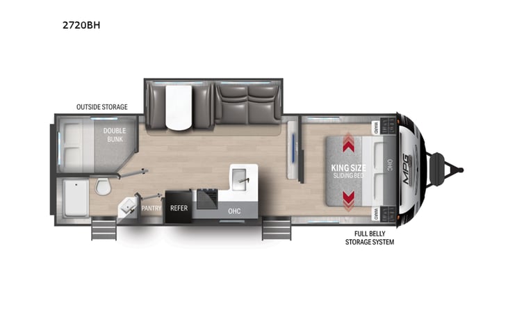 Representative floor plan provided by a trusted RVshare partner.