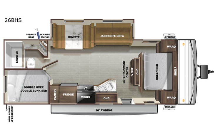 Representative floor plan provided by a trusted RVshare partner.