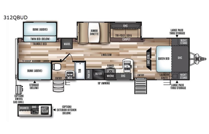 Representative floor plan provided by a trusted RVshare partner.