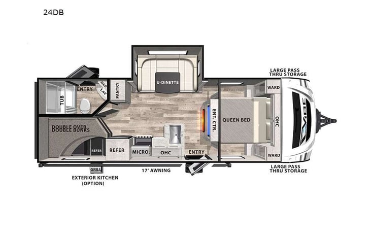 Representative floor plan provided by a trusted RVshare partner.