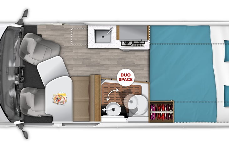 King size bed layout